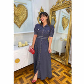 Vestido Antonietta | Chemise Poá fibra natural