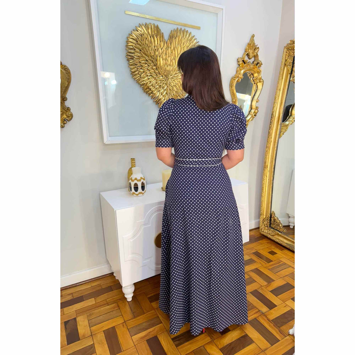 Vestido Antonietta | Chemise Poá fibra natural