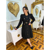Vestido Charlotte | Chenille Midi manga longa