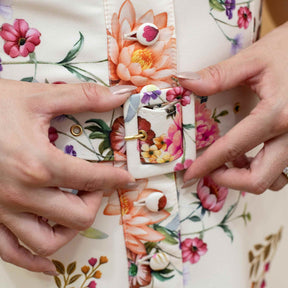Vestido Clarissa | crepe premium flowers supermidi