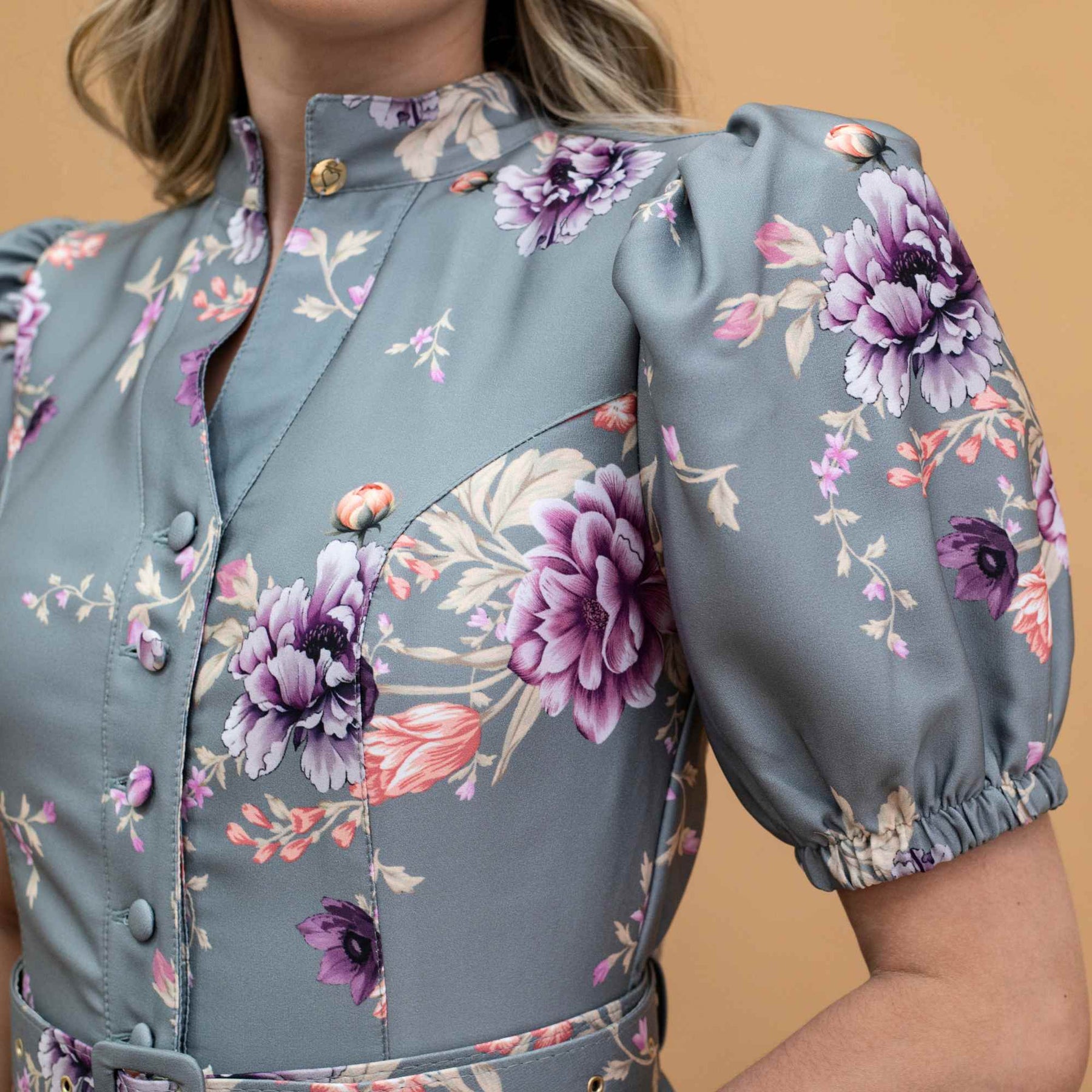 Vestido Clarissa | crepe premium flowers supermidi