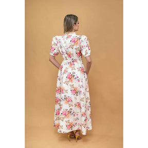 Vestido Clarissa | crepe premium flowers supermidi