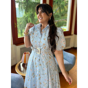 Vestido Florença | fibra natural mídi liberty