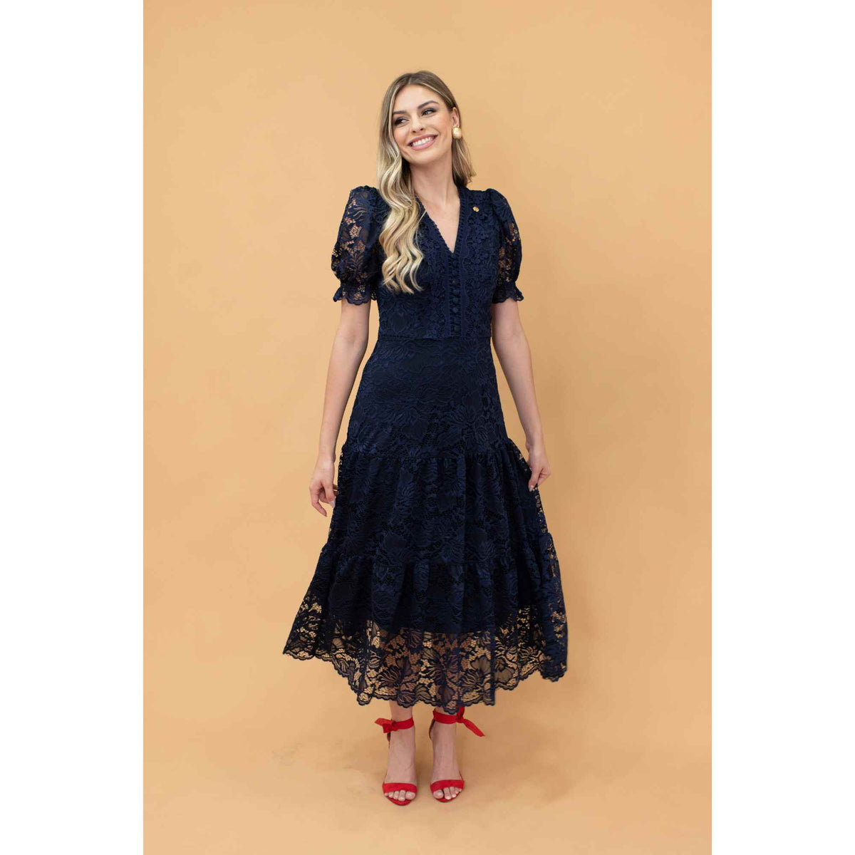 Vestido Francesca | guipir midi