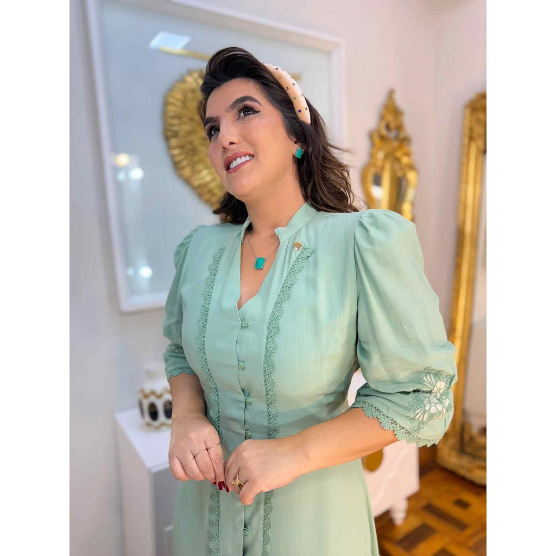 Vestido Kimberly Releitura | fibra natural bordado midi