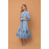 Vestido Kimberly Releitura | fibra natural bordado midi