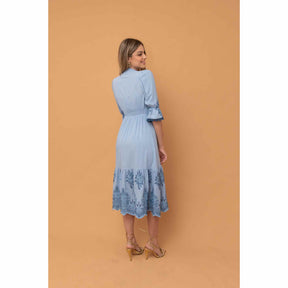 Vestido Kimberly Releitura | fibra natural bordado midi