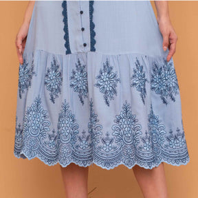 Vestido Kimberly Releitura | fibra natural bordado midi