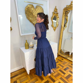 Vestido Tais | Alça regulável midi fibra natural