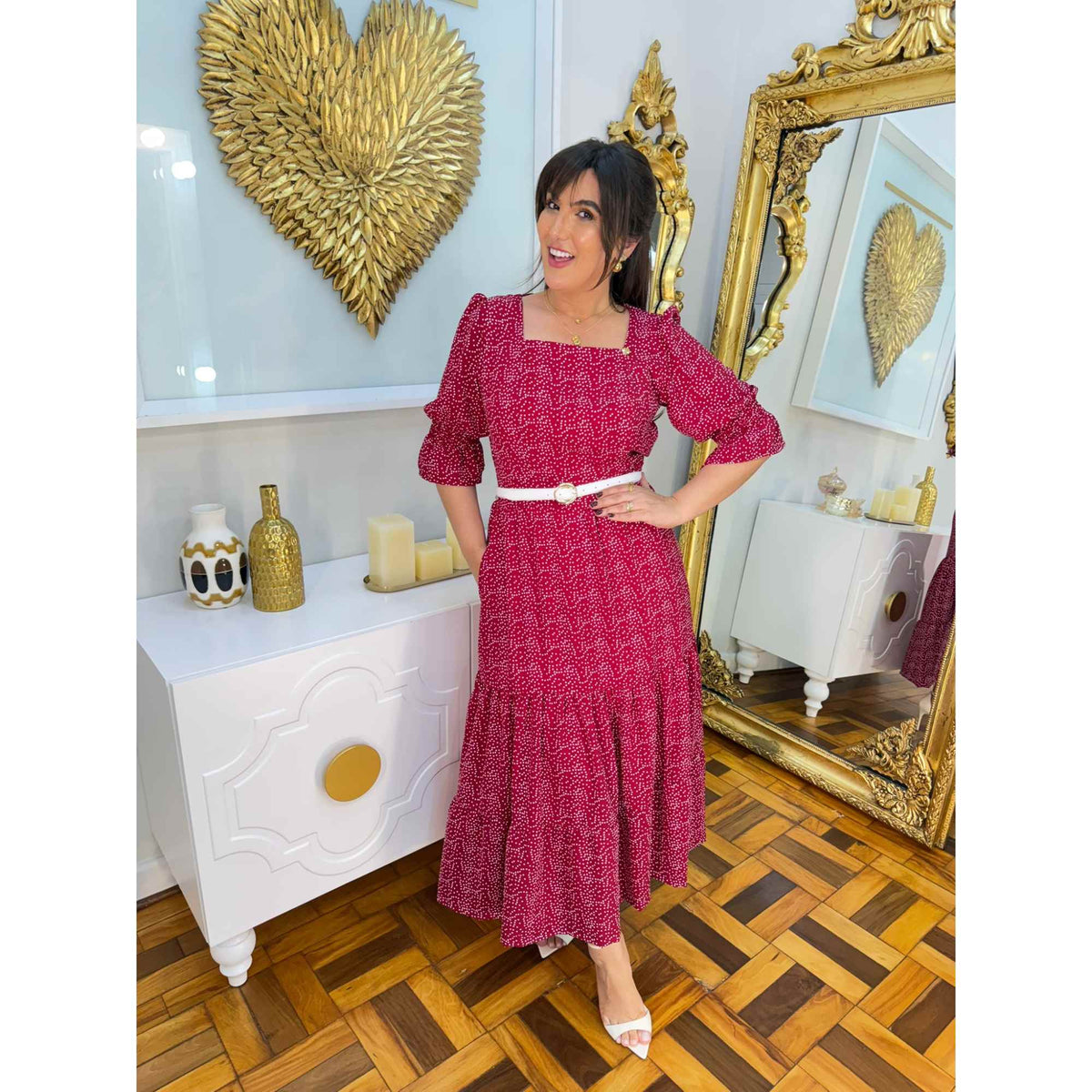 Vestido Viviana | Poá Supermidi Viscose Premium