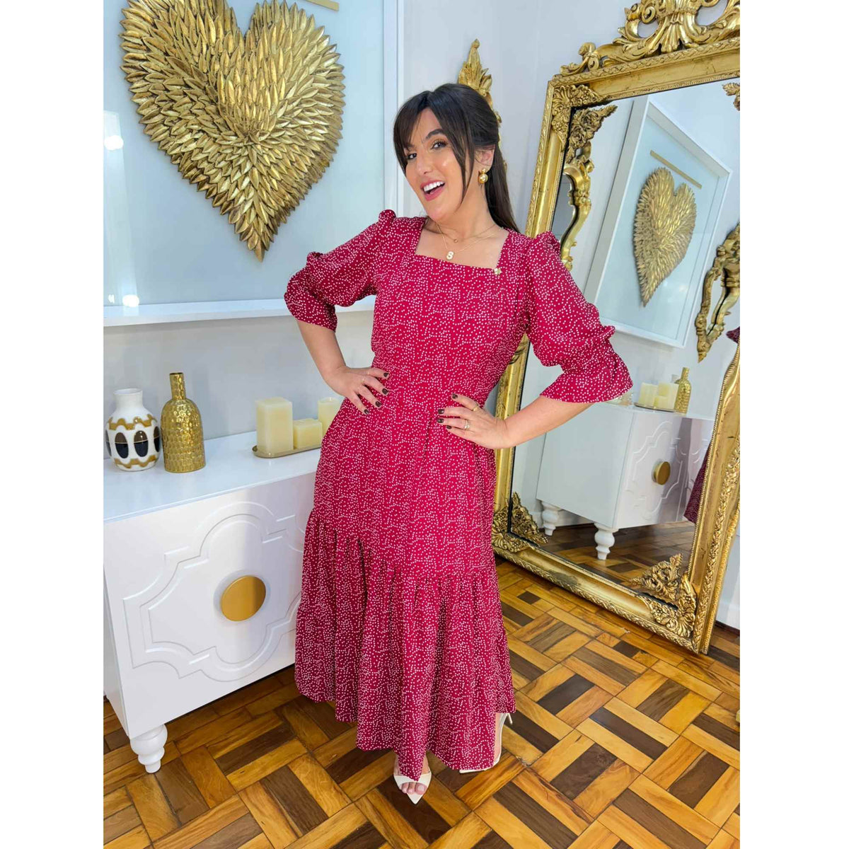 Vestido Viviana | Poá Supermidi Viscose Premium