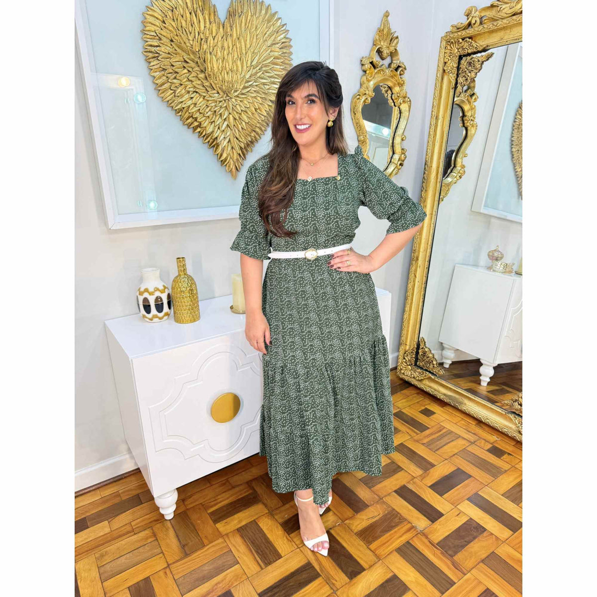 Vestido Viviana | Poá Supermidi Viscose Premium