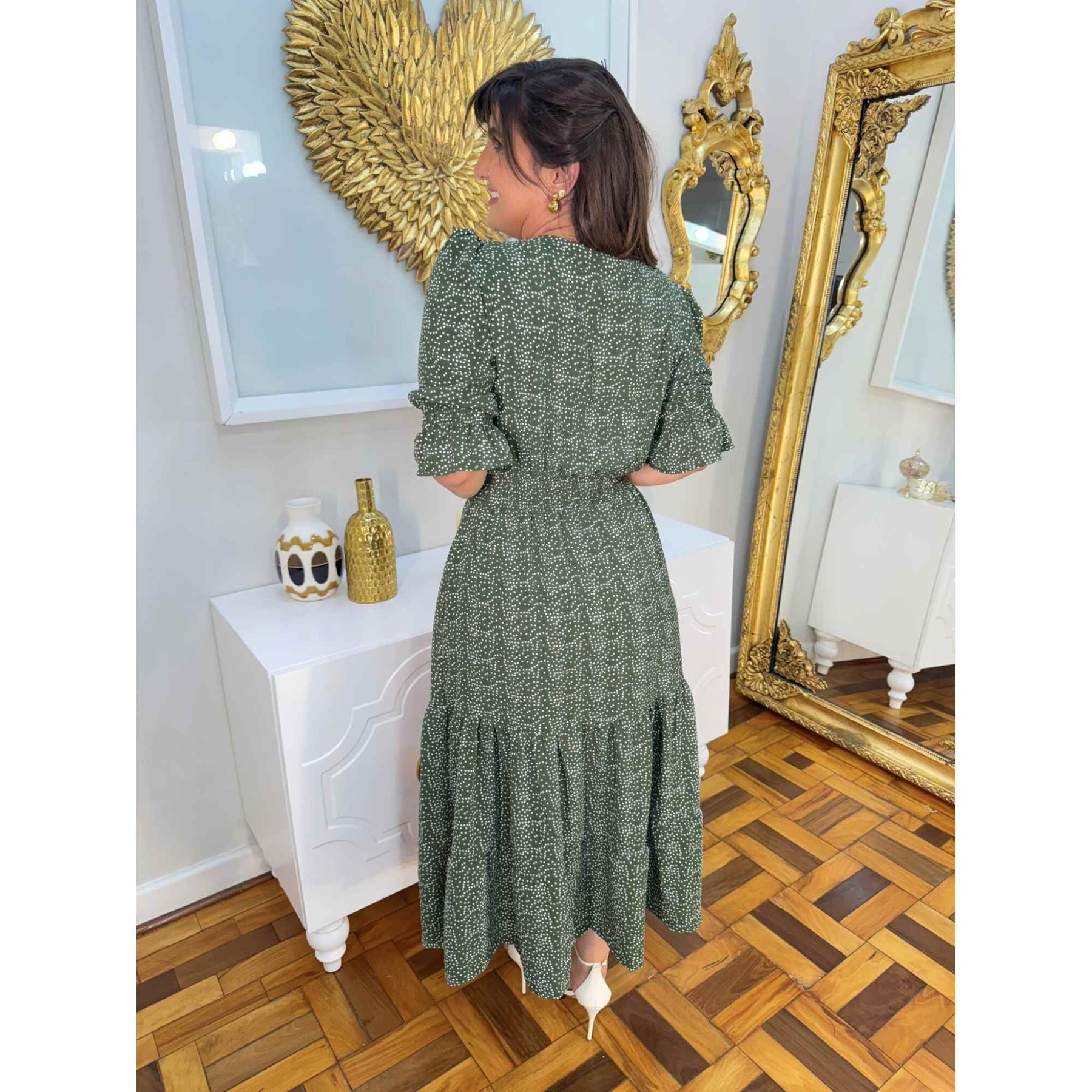 Vestido Viviana | Poá Supermidi Viscose Premium